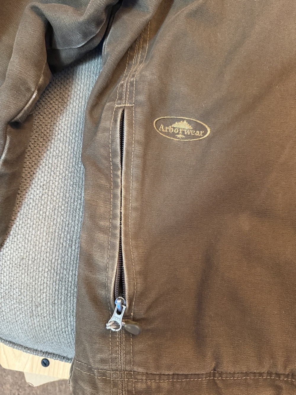 Arborwear Men's Brown Canvas Zip-Up Field Jacket - Picture 5 of 7